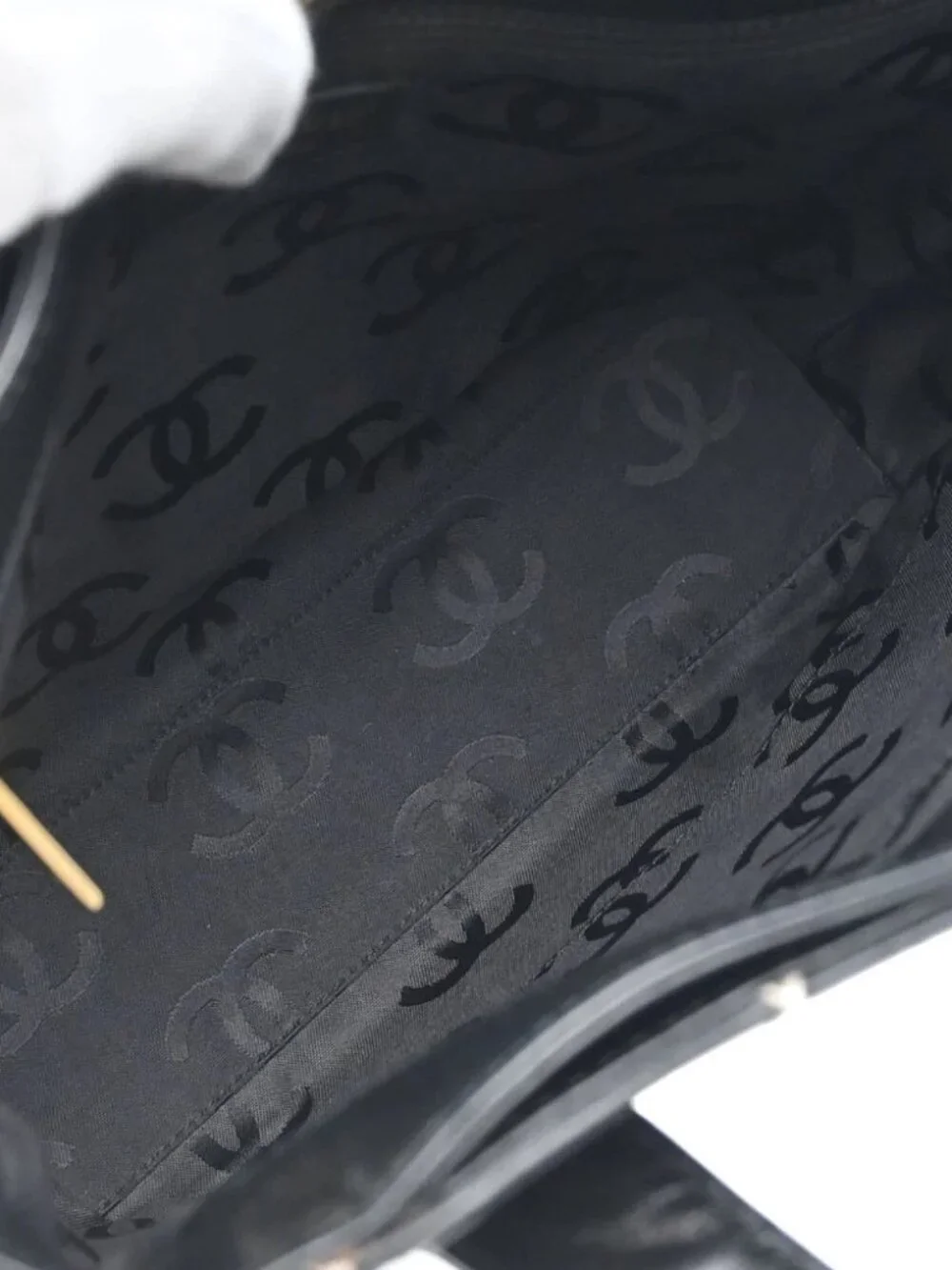 Chanel Black Calfskin Wild Stitch Tote Handbag